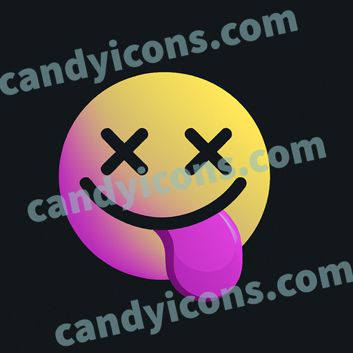 A tongue-tied and flustered smiley face  app icon - ai app icon generator - phone app icon - app icon aesthetic