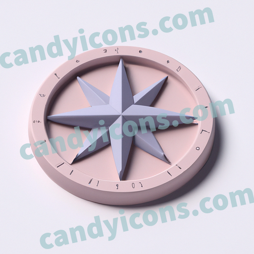 A stylized compass rose  app icon - ai app icon generator - phone app icon - app icon aesthetic