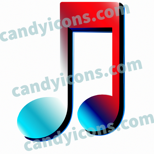 A stylized musical note  app icon - ai app icon generator - phone app icon - app icon aesthetic