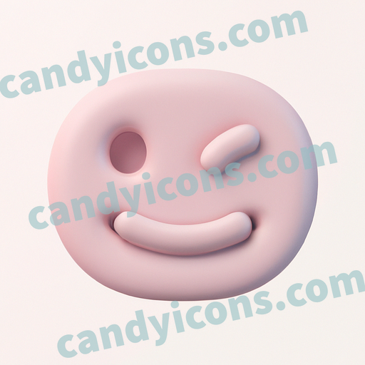 A saucy, winking smiley face  app icon - ai app icon generator - phone app icon - app icon aesthetic