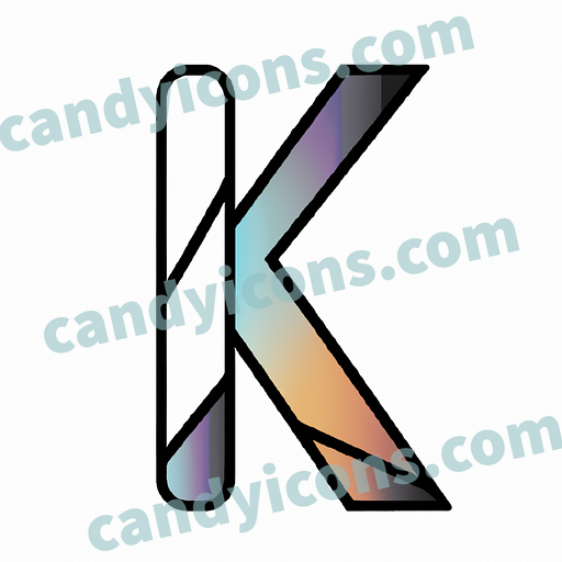 A futuristic letter K with sharp edges  app icon - ai app icon generator - phone app icon - app icon aesthetic