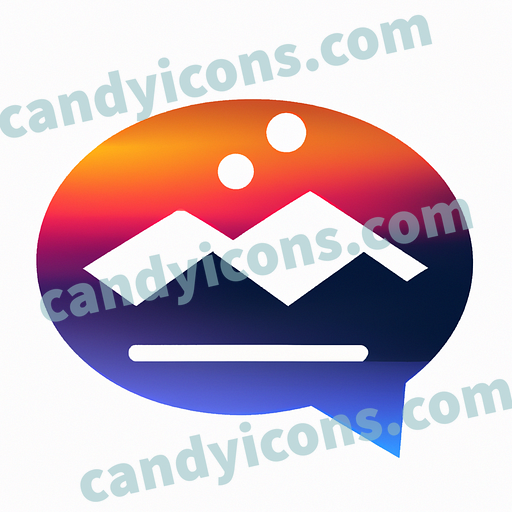 A Circular Speech Bubble Has A Calming Sunrise Mountain Inside app icon - ai app icon generator - phone app icon - app icon aesthetic