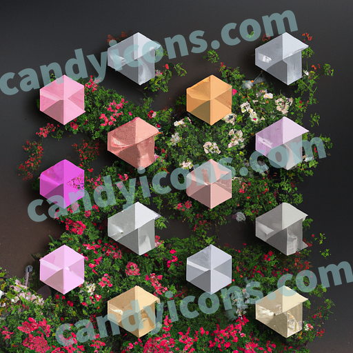 A lush and full hedgerow of flowering shrubs  app icon - ai app icon generator - phone app icon - app icon aesthetic