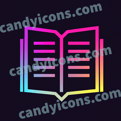 A minimalist open book with pages  app icon - ai app icon generator - phone app icon - app icon aesthetic