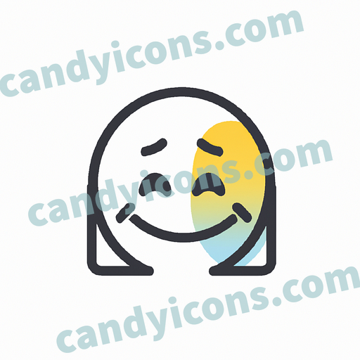 A shy, bashful smiley face with a nervous expression  app icon - ai app icon generator - phone app icon - app icon aesthetic