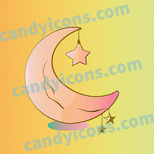 a sleeping crescent moon with stars app icon - ai app icon generator - phone app icon - app icon aesthetic