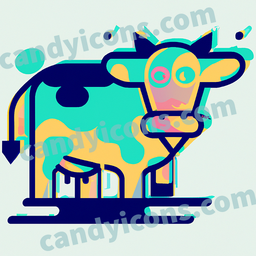 A contented and happy cow with spots  app icon - ai app icon generator - phone app icon - app icon aesthetic