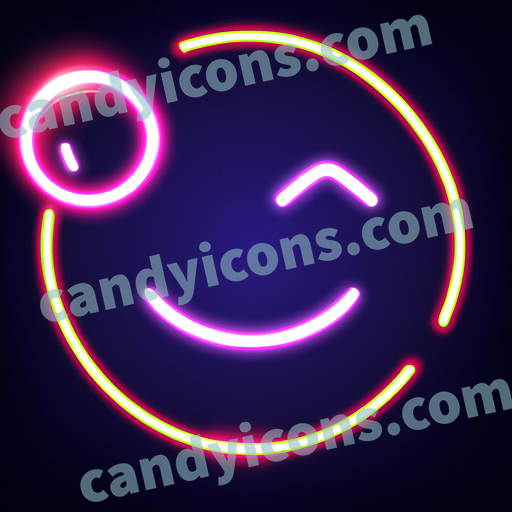 A flirty, winking smiley face  app icon - ai app icon generator - phone app icon - app icon aesthetic