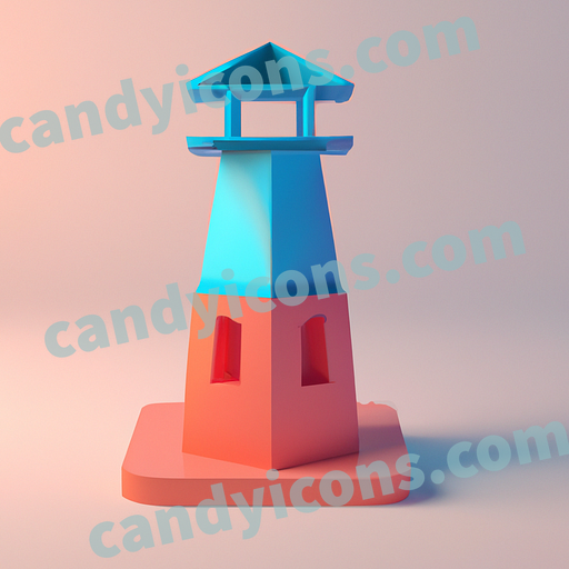 A stylized lighthouse  app icon - ai app icon generator - phone app icon - app icon aesthetic