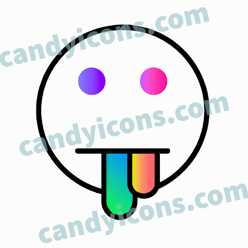 A drooling, hungry smiley face  app icon - ai app icon generator - phone app icon - app icon aesthetic