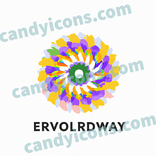 A riotous, eye-popping spray of colorful wildflowers  app icon - ai app icon generator - phone app icon - app icon aesthetic