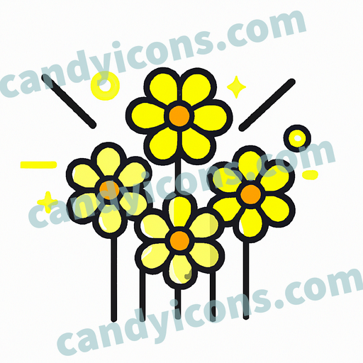 A cheerful spray of bright yellow daisies  app icon - ai app icon generator - phone app icon - app icon aesthetic