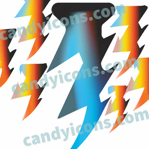 A stylized lightning storm with thunderbolts  app icon - ai app icon generator - phone app icon - app icon aesthetic