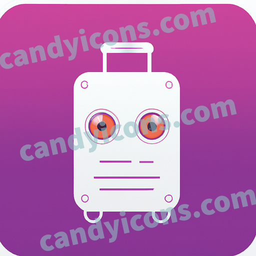 a suitcase with ai eyes app icon - ai app icon generator - phone app icon - app icon aesthetic