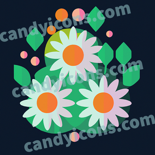A cluster of fluffy, white daisies  app icon - ai app icon generator - phone app icon - app icon aesthetic