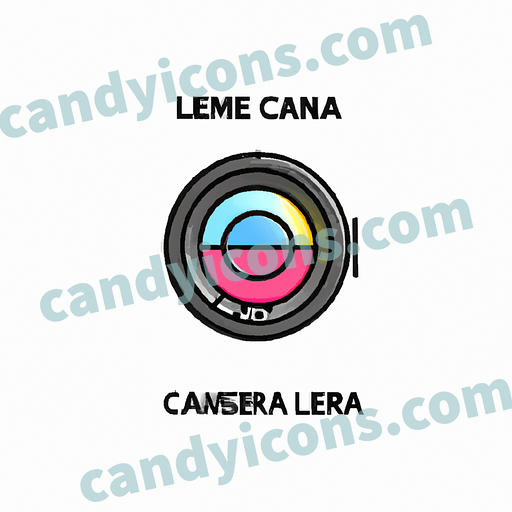 A stylized camera lens with aperture  app icon - ai app icon generator - phone app icon - app icon aesthetic