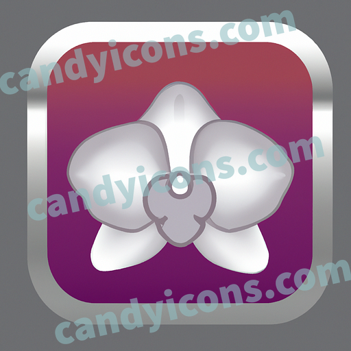 A striking, elegant orchid  app icon - ai app icon generator - phone app icon - app icon aesthetic