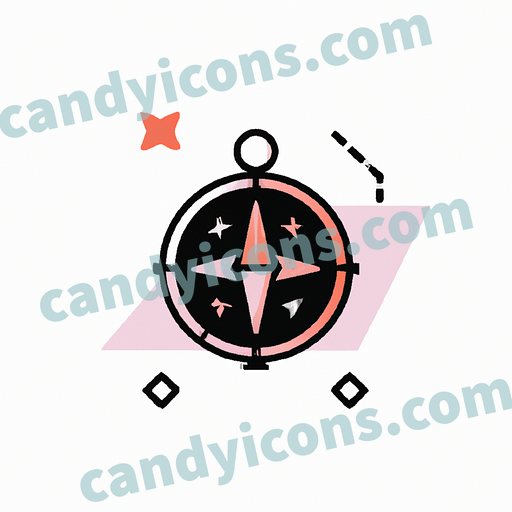 A stylized compass with north-south pointing needle  app icon - ai app icon generator - phone app icon - app icon aesthetic