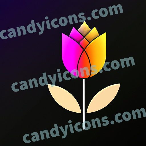 An elegant and symmetrical tulip in bloom  app icon - ai app icon generator - phone app icon - app icon aesthetic