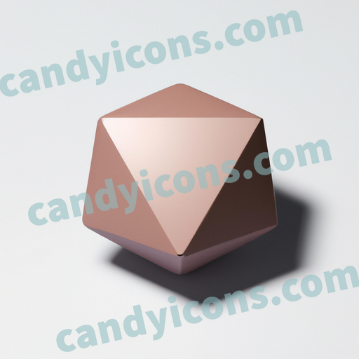 An app icon of An icosahedron shape in rosy brown , steel blue , grey , ghost white color scheme