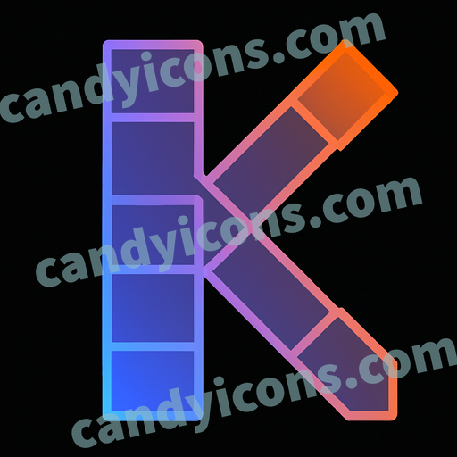 An industrial, blocky letter K  app icon - ai app icon generator - phone app icon - app icon aesthetic