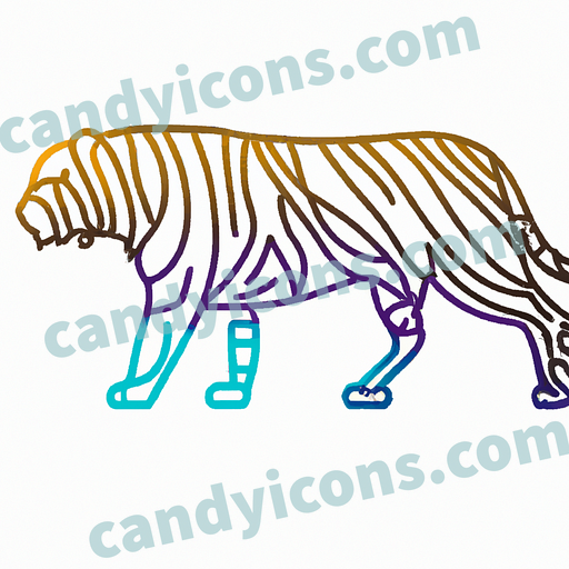 A majestic tiger with impressive stripes  app icon - ai app icon generator - phone app icon - app icon aesthetic