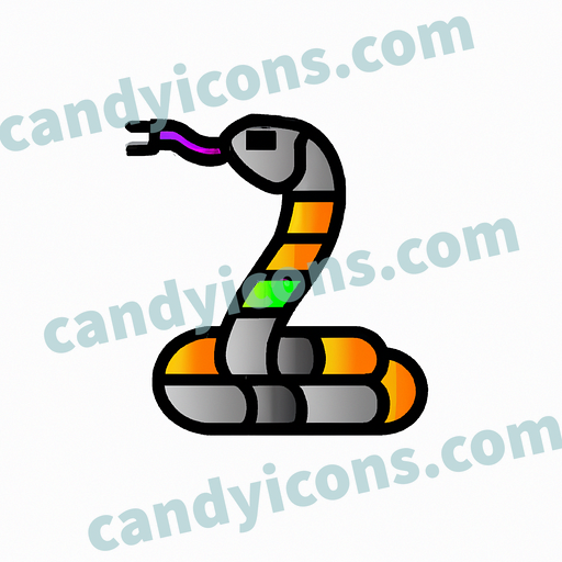 A detailed snake  app icon - ai app icon generator - phone app icon - app icon aesthetic