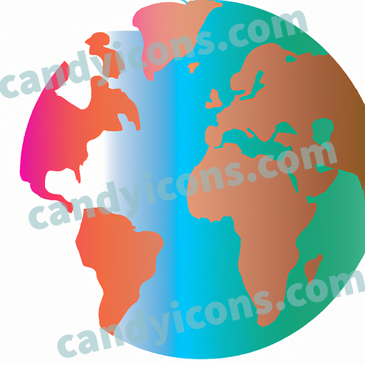 A stylized planet Earth with continents  app icon - ai app icon generator - phone app icon - app icon aesthetic