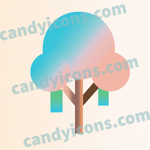 A stylized tree  app icon - ai app icon generator - phone app icon - app icon aesthetic