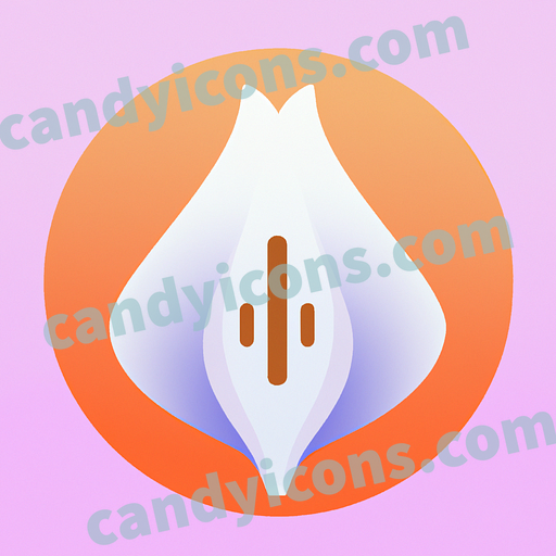 A simple, elegant white lily  app icon - ai app icon generator - phone app icon - app icon aesthetic