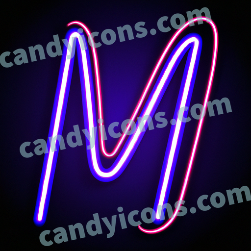 A flowing and curving letter M  app icon - ai app icon generator - phone app icon - app icon aesthetic