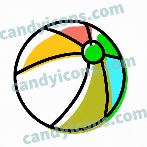 A fun, cartoon-style beach ball  app icon - ai app icon generator - phone app icon - app icon aesthetic