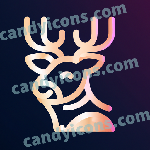 An app icon of A Reindeer in rose gold , clear , tan , yellow color scheme
