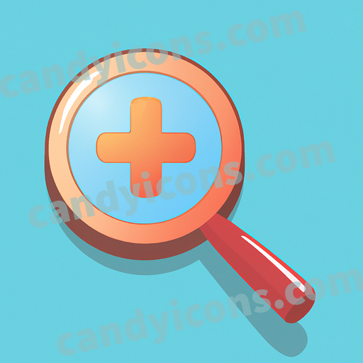 A stylized magnifying glass with plus symbol  app icon - ai app icon generator - phone app icon - app icon aesthetic