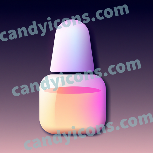 An app icon of A nail polish bottle in melon , puce , salmon , white color scheme