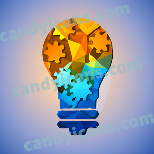 a light bulb with puzzle pieces inside app icon - ai app icon generator - phone app icon - app icon aesthetic