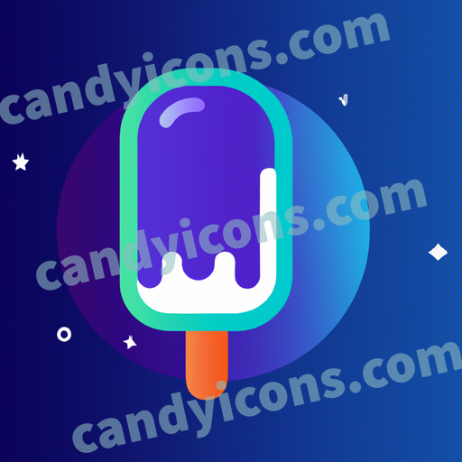 An app icon of An Ice pop in light purple , navy blue , dark turquoise , sage color scheme