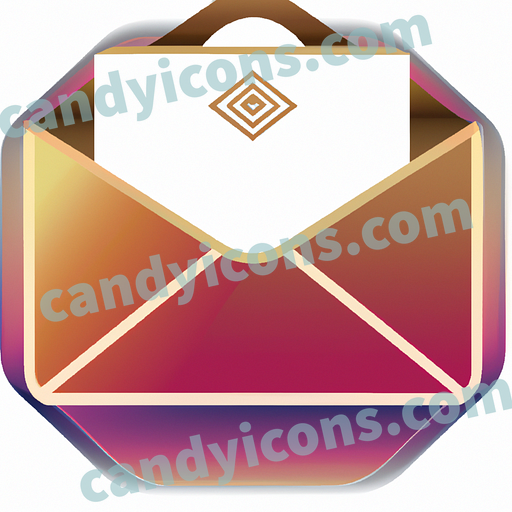 A stylized mail envelope with a stamp  app icon - ai app icon generator - phone app icon - app icon aesthetic