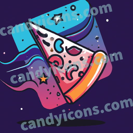 An app icon of A slice of pizza in dark purple , rose red , medium purple , whitesmoke color scheme