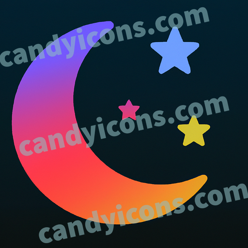 A stylized crescent moon with stars  app icon - ai app icon generator - phone app icon - app icon aesthetic