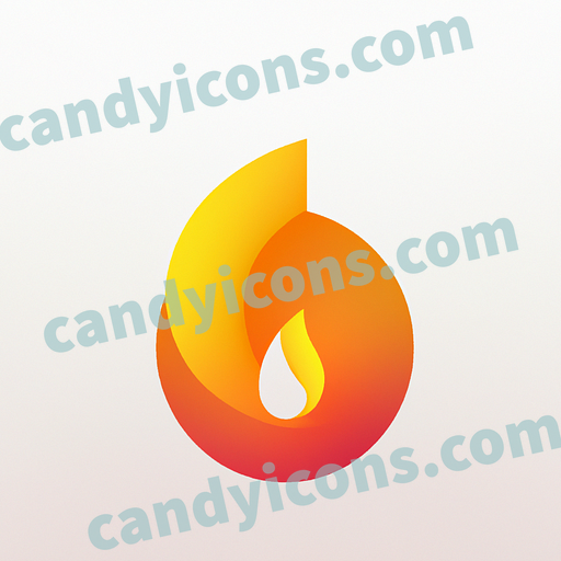 A stylized flame or fire icon  app icon - ai app icon generator - phone app icon - app icon aesthetic