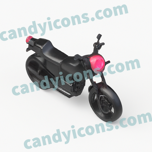 A sleek, black motorcycle with red highlights  app icon - ai app icon generator - phone app icon - app icon aesthetic