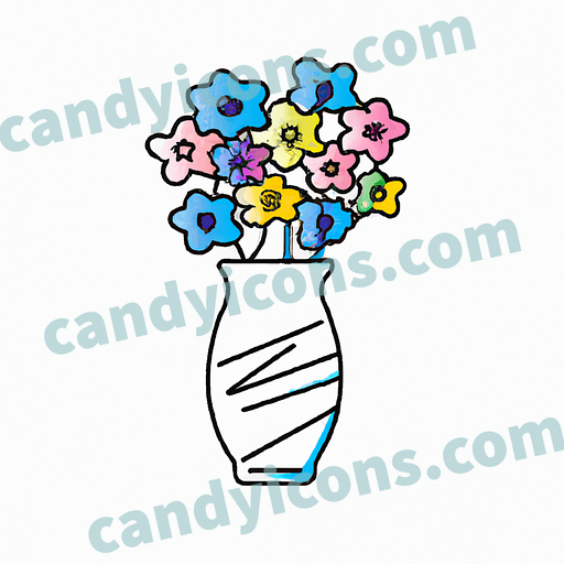A tall and elegant vase with blooming flowers  app icon - ai app icon generator - phone app icon - app icon aesthetic