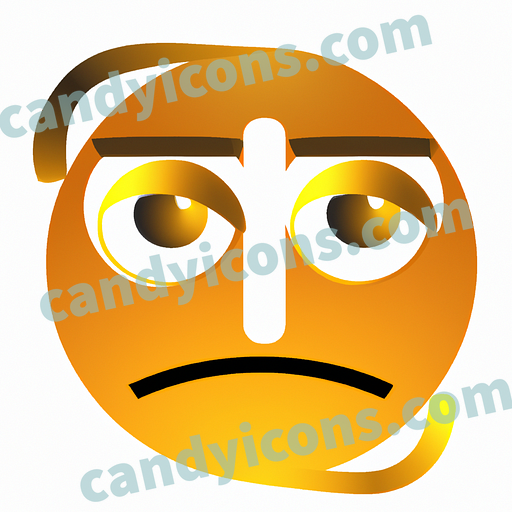 A confused, befuddled smiley face with furrowed brow  app icon - ai app icon generator - phone app icon - app icon aesthetic