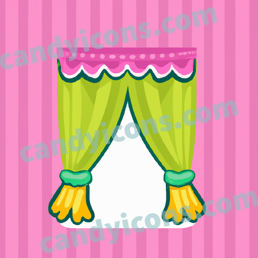 An app icon of A curtain in lime green , magenta , hot pink , honeysuckle color scheme