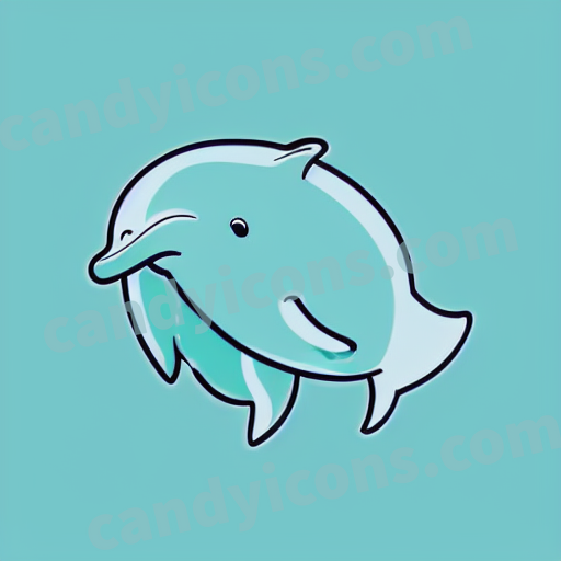 An app icon of A dolphin in periwinkle , mint green color scheme