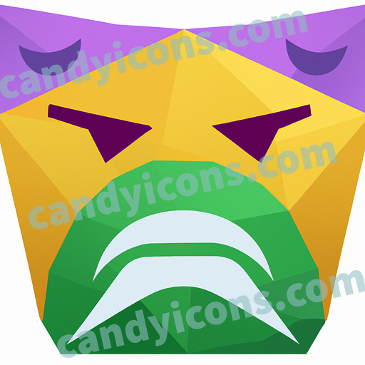 A frustrated, annoyed smiley face  app icon - ai app icon generator - phone app icon - app icon aesthetic