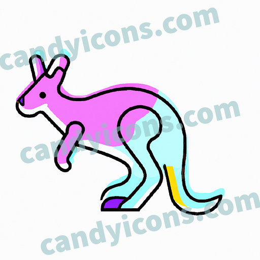 A playful and curious kangaroo  app icon - ai app icon generator - phone app icon - app icon aesthetic
