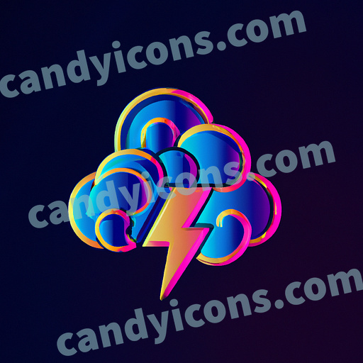 A stylized thundercloud with lightning  app icon - ai app icon generator - phone app icon - app icon aesthetic