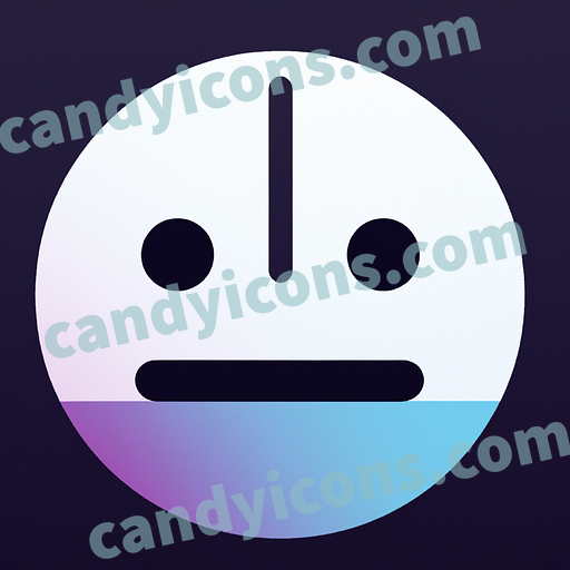 A nervous, worrying smiley face with a furrowed brow  app icon - ai app icon generator - phone app icon - app icon aesthetic